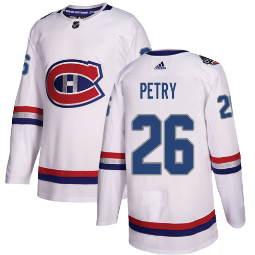 Adidas Canadiens #26 Jeff Petry White Authentic 100 Classic Stitched NHL Jersey - Click Image to Close